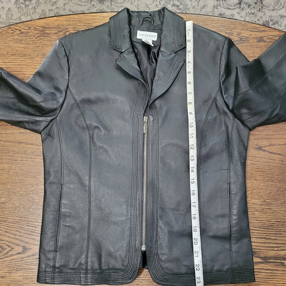 Kim Rogers Black Geniune Leather Zip-Up Jacket Size Women's Small - Picture 7 of 11